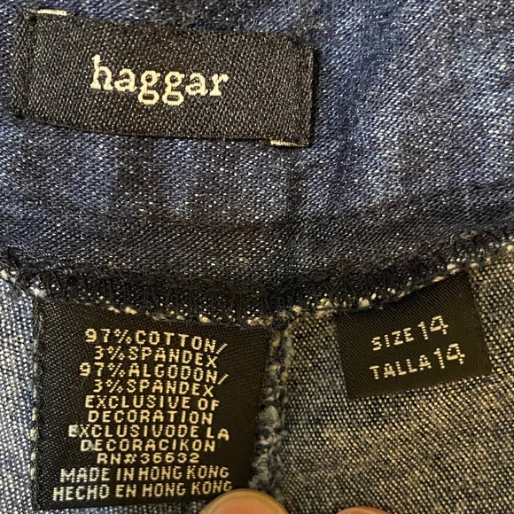 Haggar Whimsical and Fun Embroidered Butterfly 🦋 Blue Jeans Size 14 - Picture 4 of 9